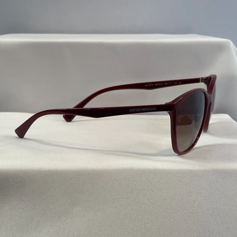 Emporio Armani EA4073 Bordeaux Cat-Eye Sunglasses With Brown Gradient Lenses - Picture 4 of 12